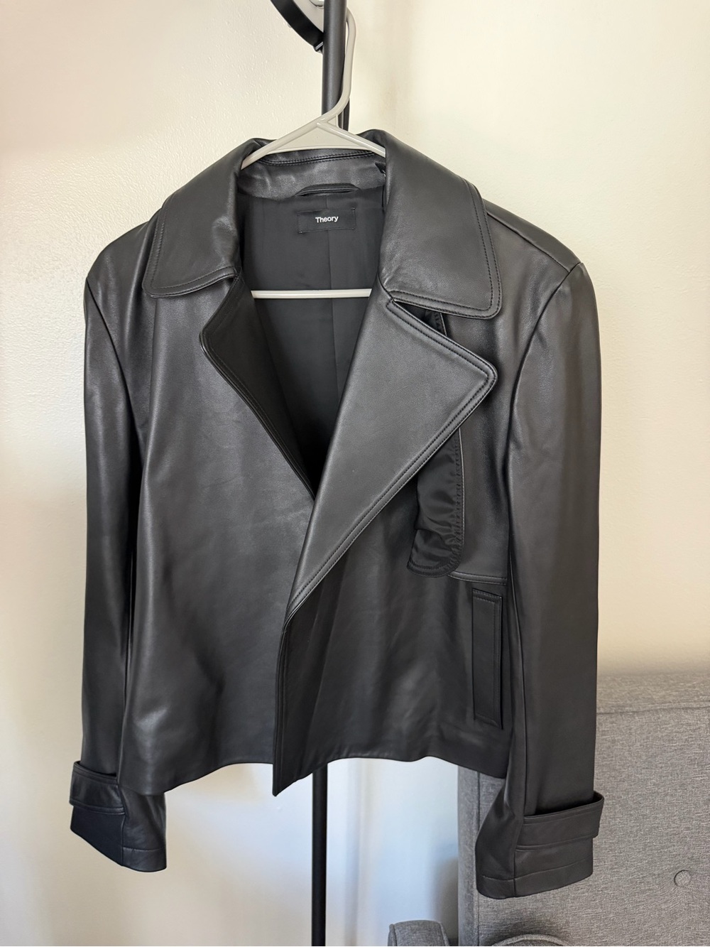 Theory Black Lamb Leather Jacket